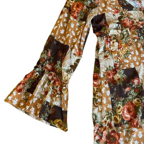 Andree By Unit Savanna Jane Floral Patchwork Babydoll Dress Womens Size Small - Picture 6 of 12